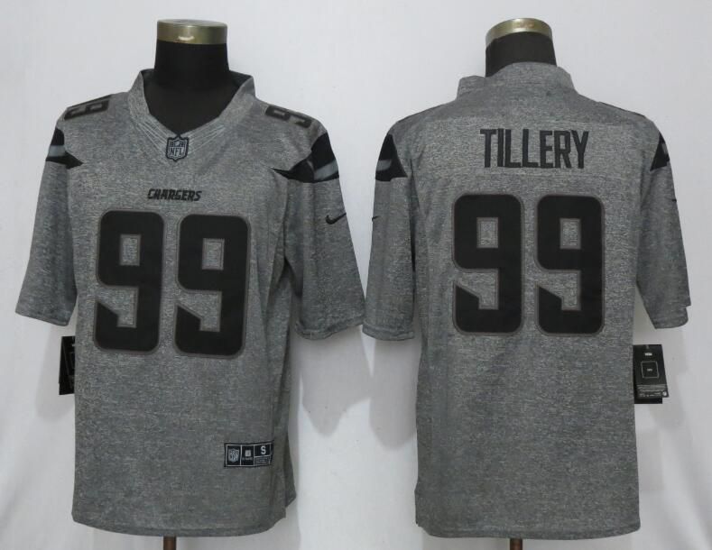 Men Los Angeles Chargers 99 Tillery Gray Stitched Gridiron Nike Limited NFL Jerseys